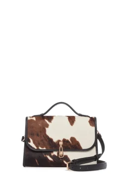Medium Leonora Flap Bag in Ivory Cognac Multi Pony Hair