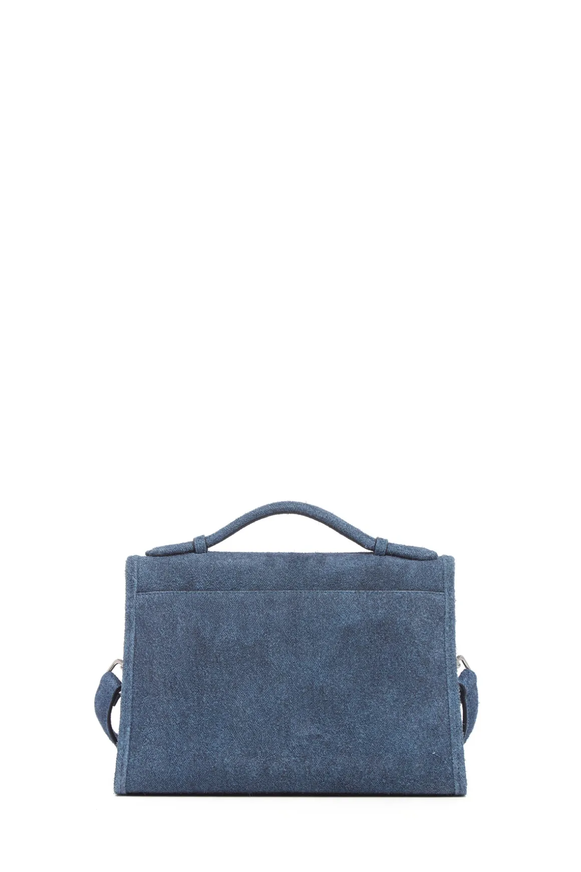 Medium Leonora Flap Bag in Light Blue Suede Denim