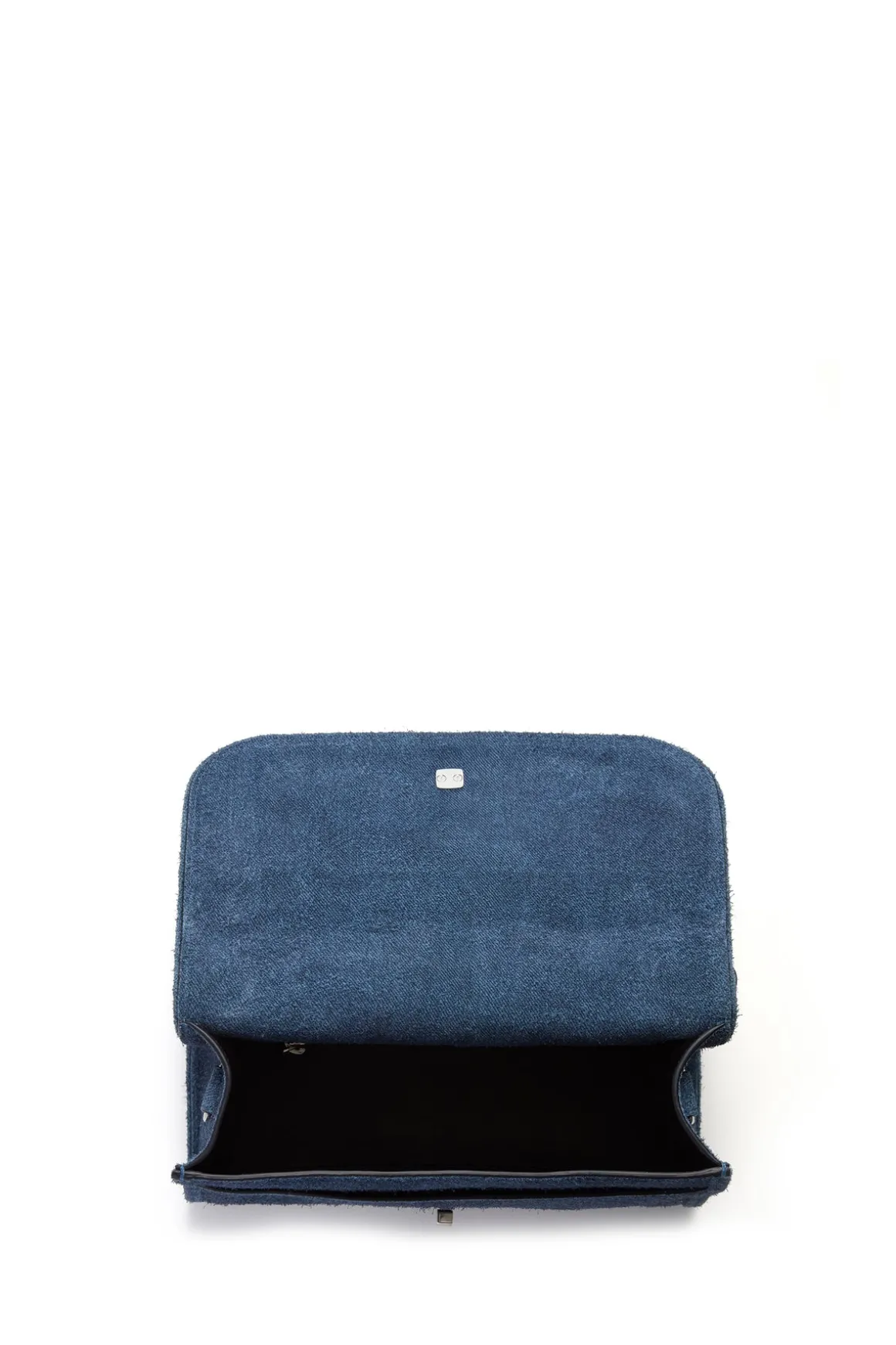 Medium Leonora Flap Bag in Light Blue Suede Denim