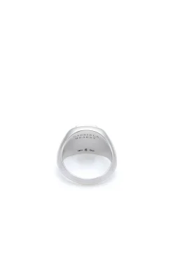 Medium Ring in 18K White Gold & Pink Marble Stone