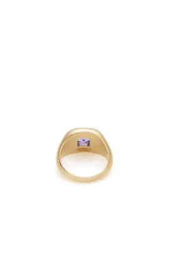 Medium Ring in 18K Yellow Gold & Amethyst Stone