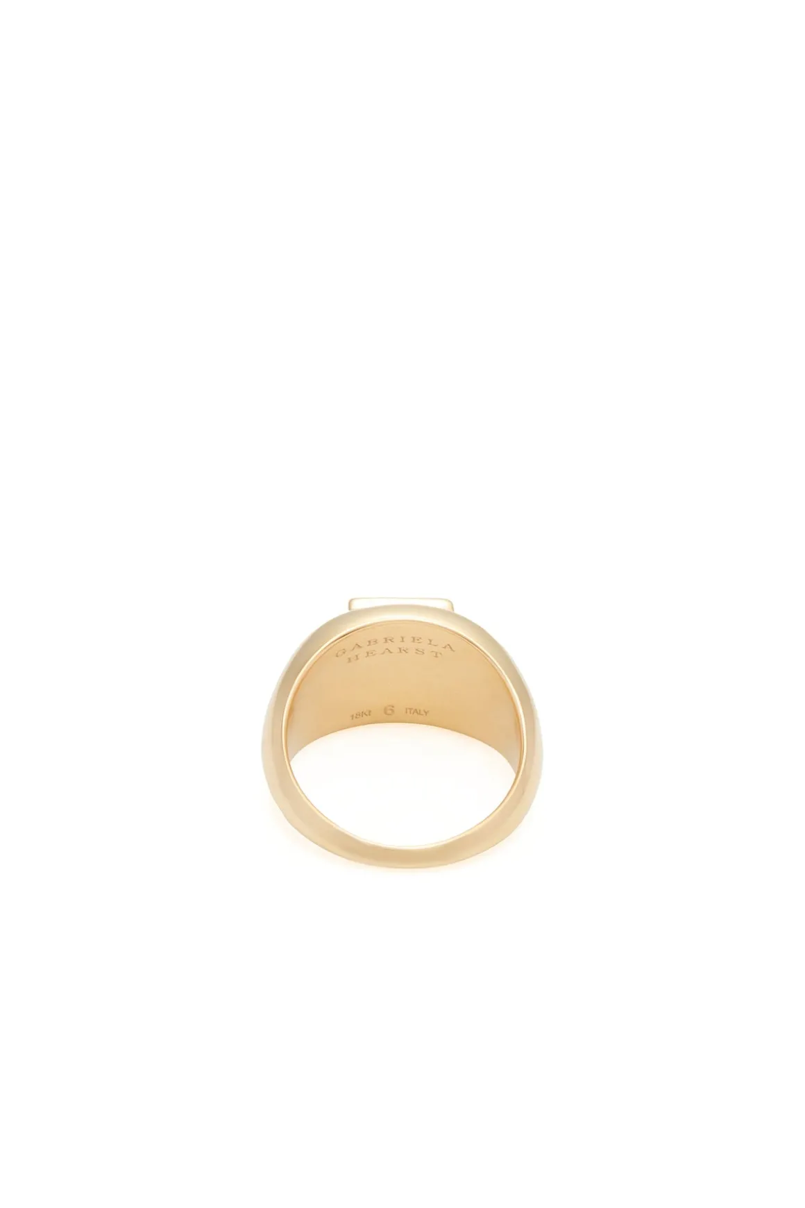 Medium Ring in 18K Yellow Gold & Malachite Stone