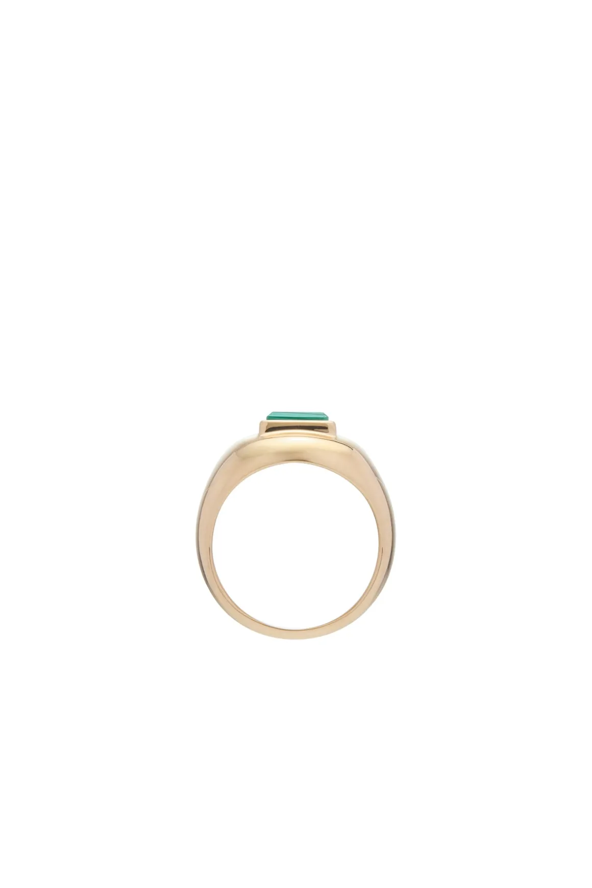 Medium Ring in 18K Yellow Gold & Malachite Stone