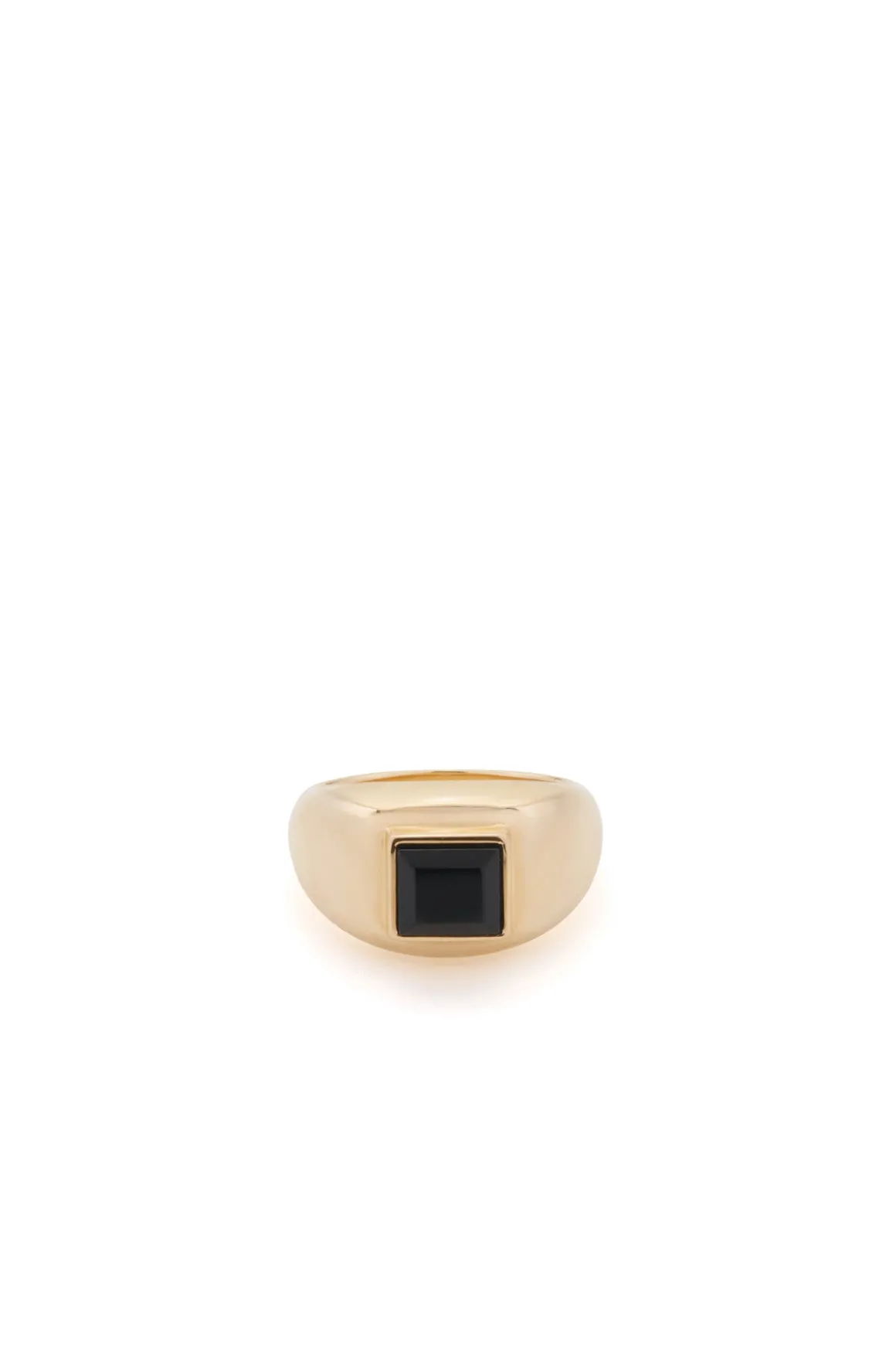 Medium Ring in 18K Yellow Gold & Onyx
