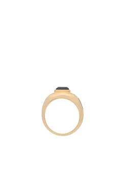 Medium Ring in 18K Yellow Gold & Onyx