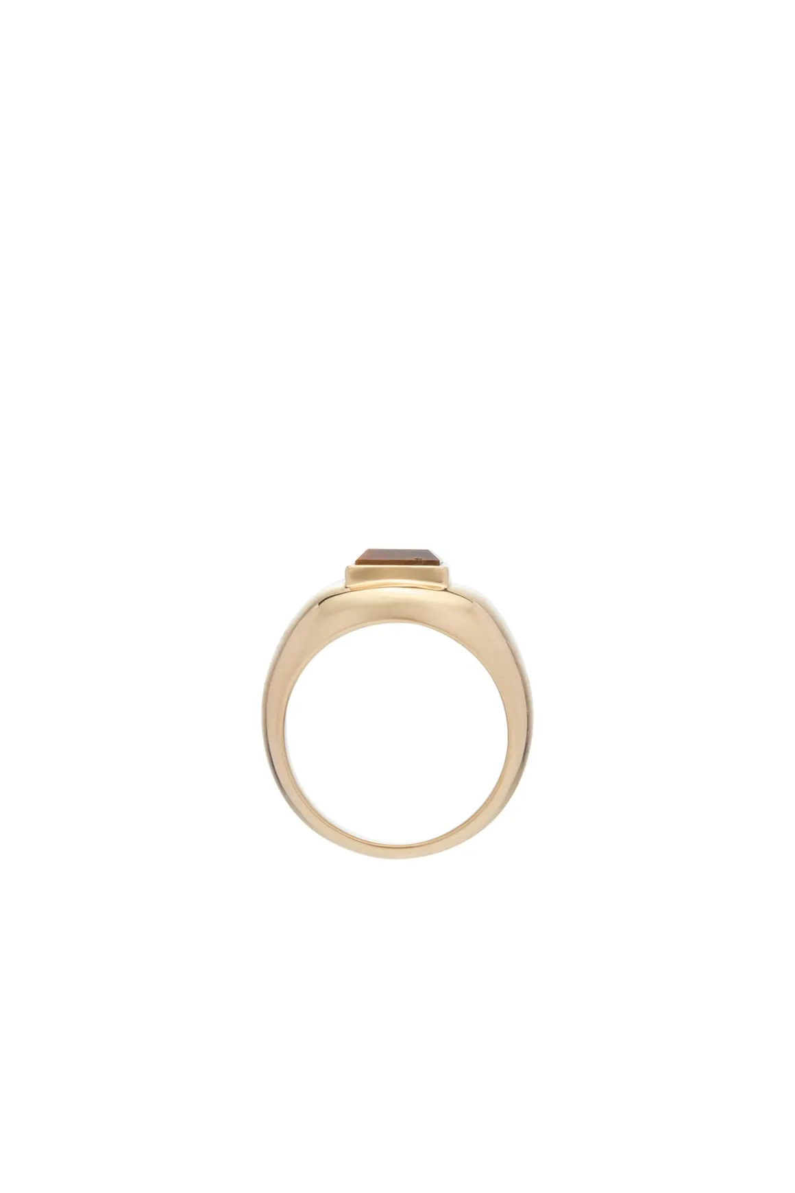 Medium Ring in 18K Yellow Gold & Tiger's Eye Stone
