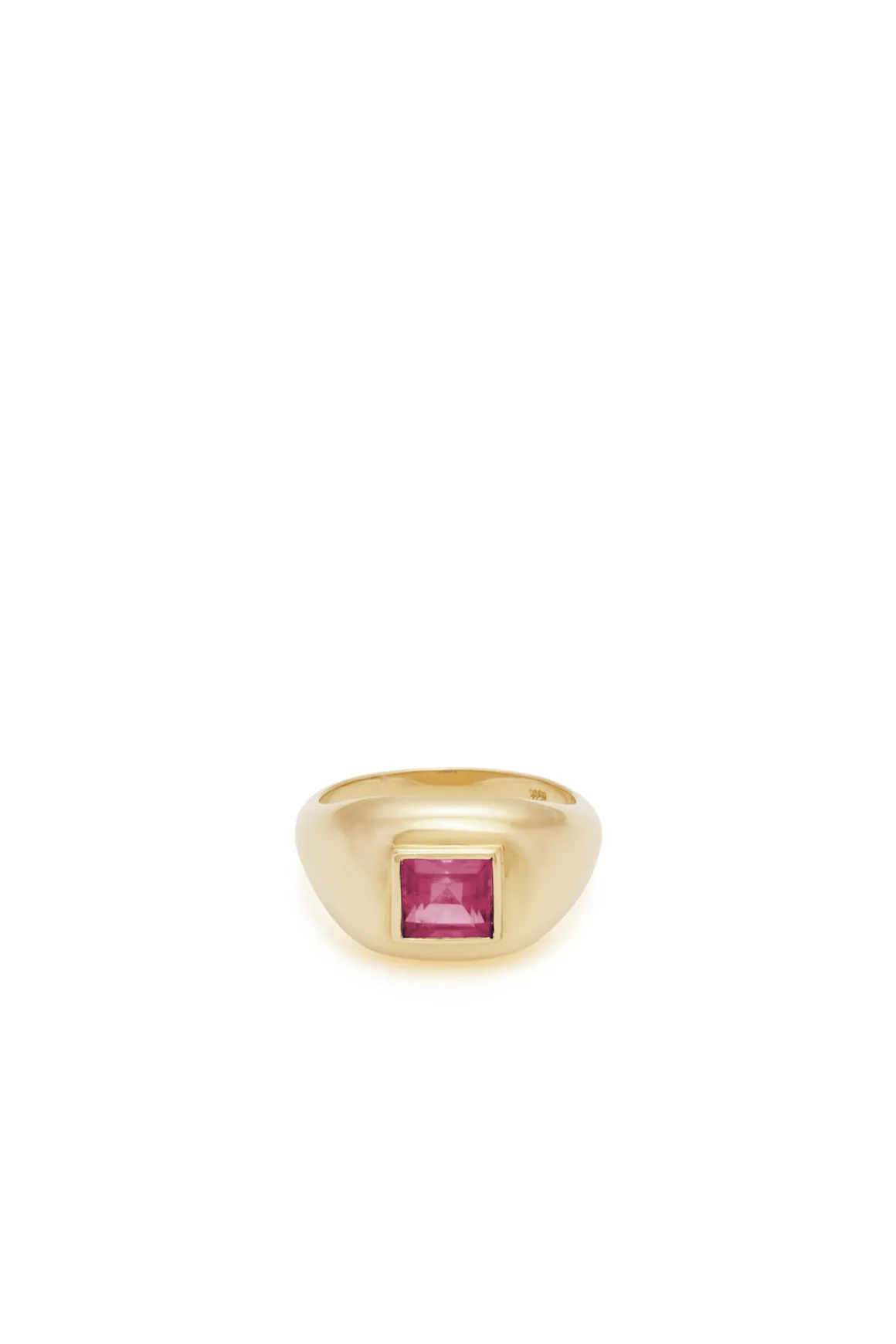 Medium Ring in 18K Yellow Gold & Tourmaline Stone