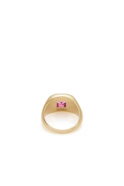 Medium Ring in 18K Yellow Gold & Tourmaline Stone