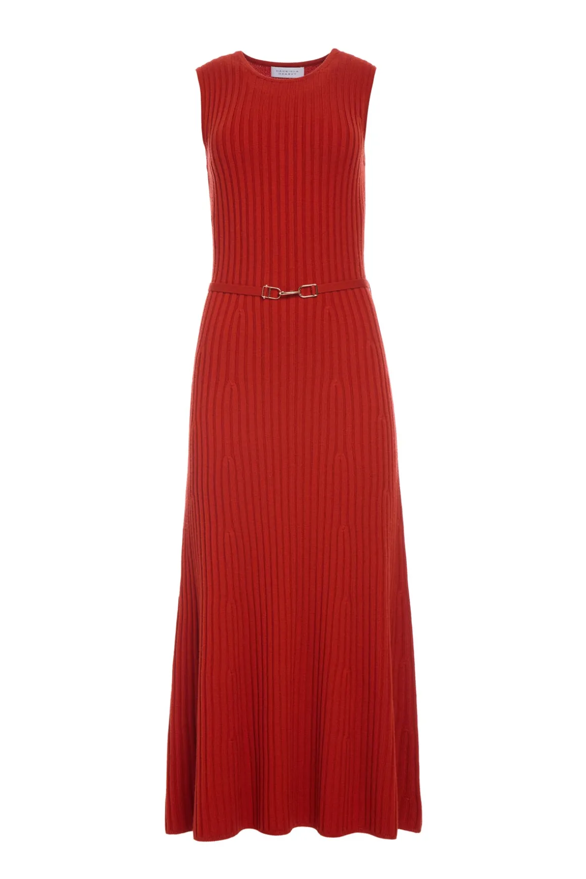 Meier Knit Midi Dress in Antelope Orange Merino Wool Cashmere