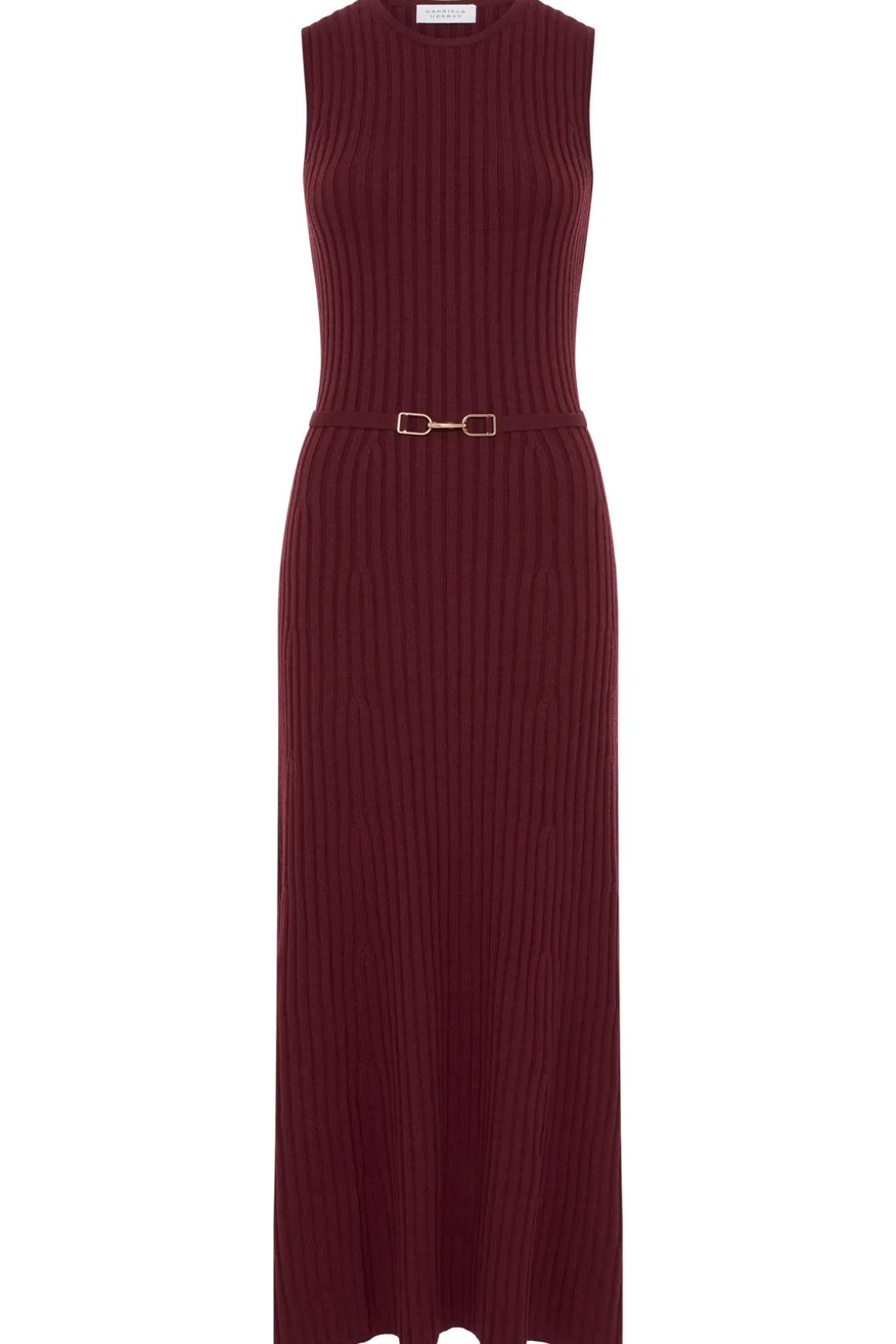 Meier Knit Midi Dress in Bordeaux Merino Wool Cashmere