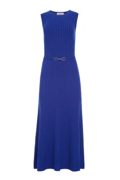 Meier Knit Midi Dress in Cobalt Merino Wool Cashmere