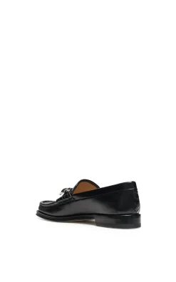 Melchora Stone Loafer in Black Leather