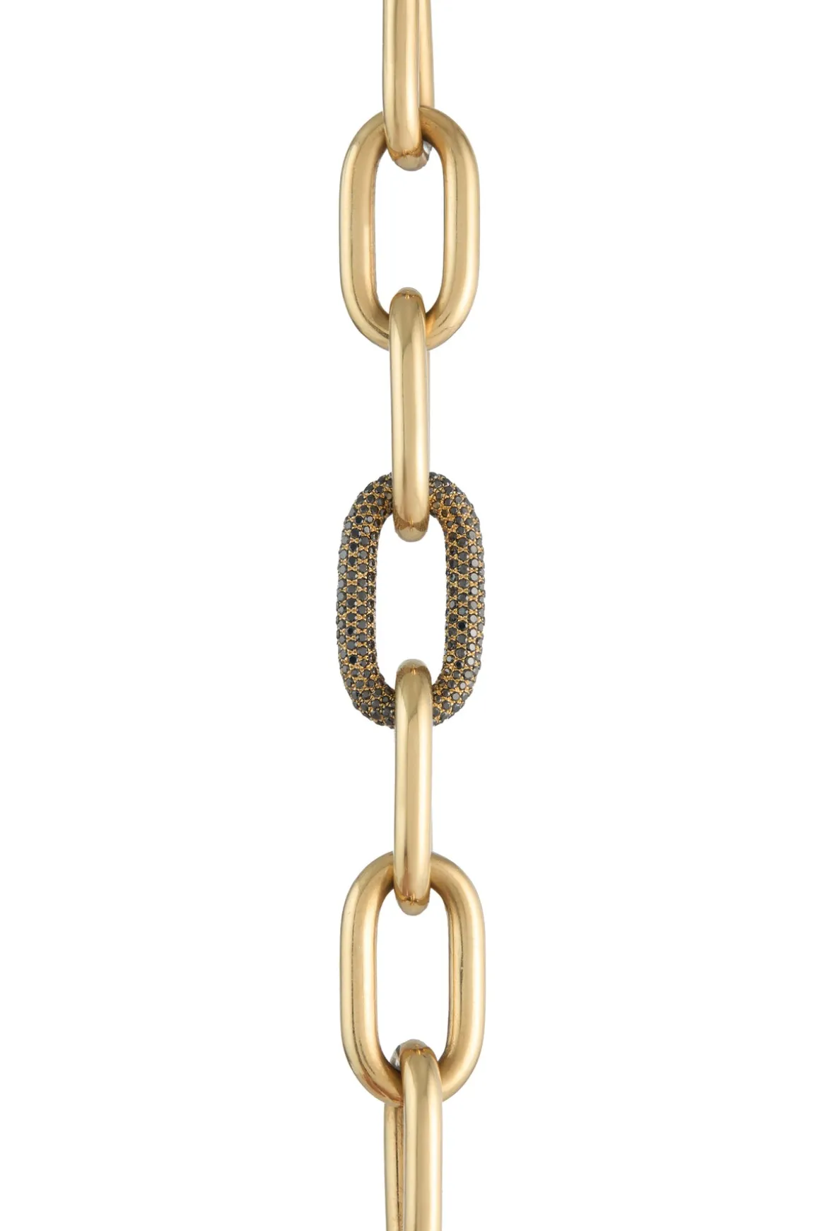 Micro Pave Link Bracelet in 18K Yellow Gold & Black Diamonds (Classic Links)