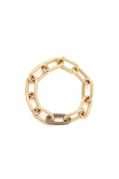 Micro Pave Link Bracelet in 18K Yellow Gold & Black Diamonds (Classic Links)