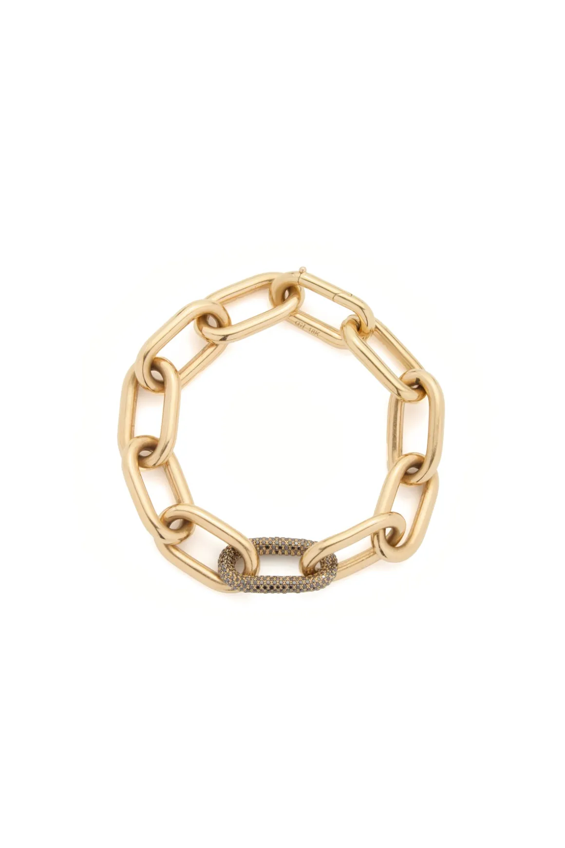 Micro Pave Link Bracelet in 18K Yellow Gold & Black Diamonds (Classic Links)