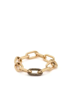 Micro Pave Link Bracelet in 18K Yellow Gold & Black Diamonds (Classic Links)