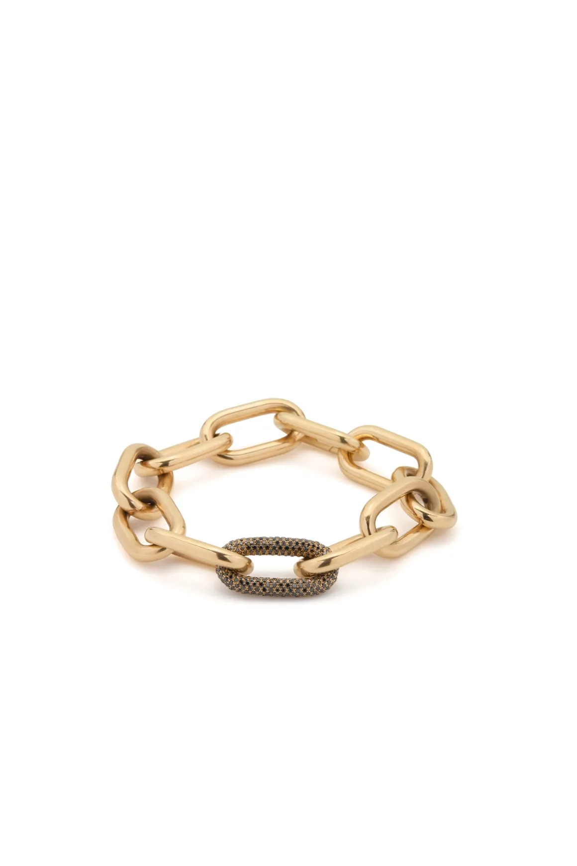 Micro Pave Link Bracelet in 18K Yellow Gold & Black Diamonds (Classic Links)