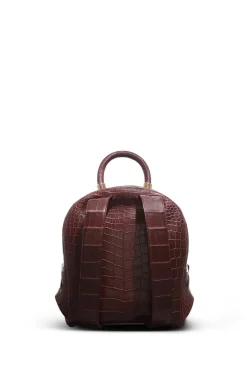 Mini Billie Backpack in Bordeaux Crocodile Leather