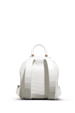 Mini Billie Backpack in Ivory Crocodile Leather