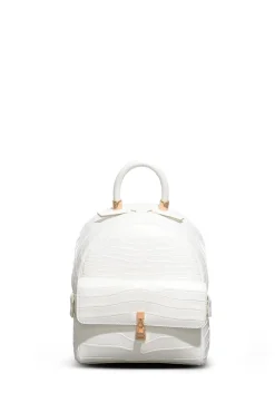 Mini Billie Backpack in Ivory Crocodile Leather
