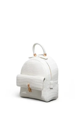 Mini Billie Backpack in Ivory Crocodile Leather