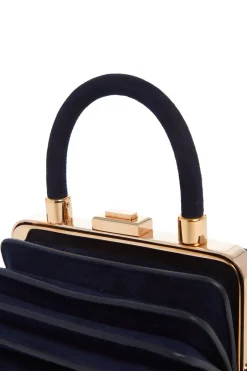 Mini Diana Bag in Navy Suede