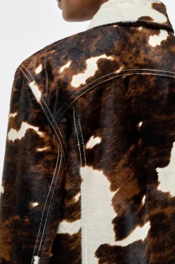 Miran Jacket in Ivory Cognac Multi Pony Hair