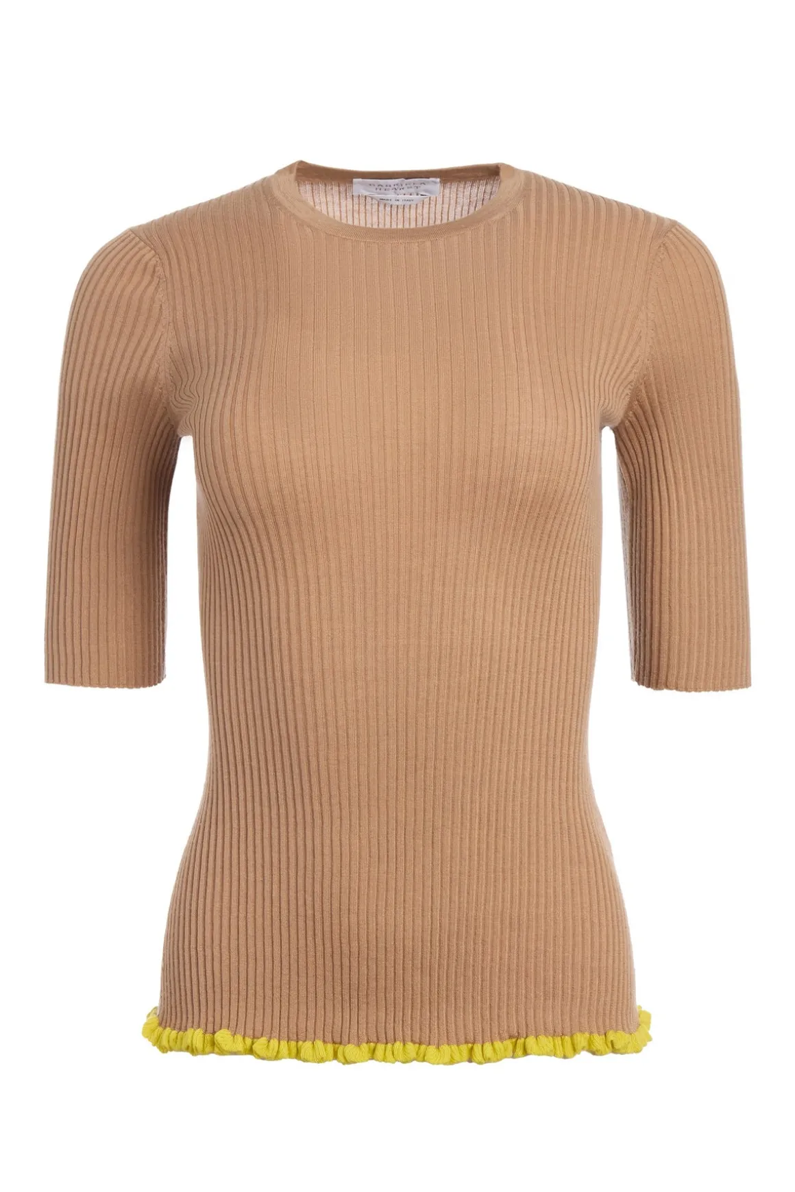 Mireya Knit Top in Camel Silk Casmere
