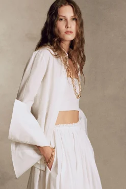 Nadir Top in White Sea Island Cotton