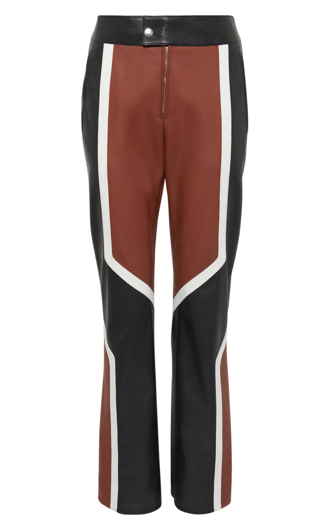 Navarre Moto Pant in Cognac & Black Textured Leather