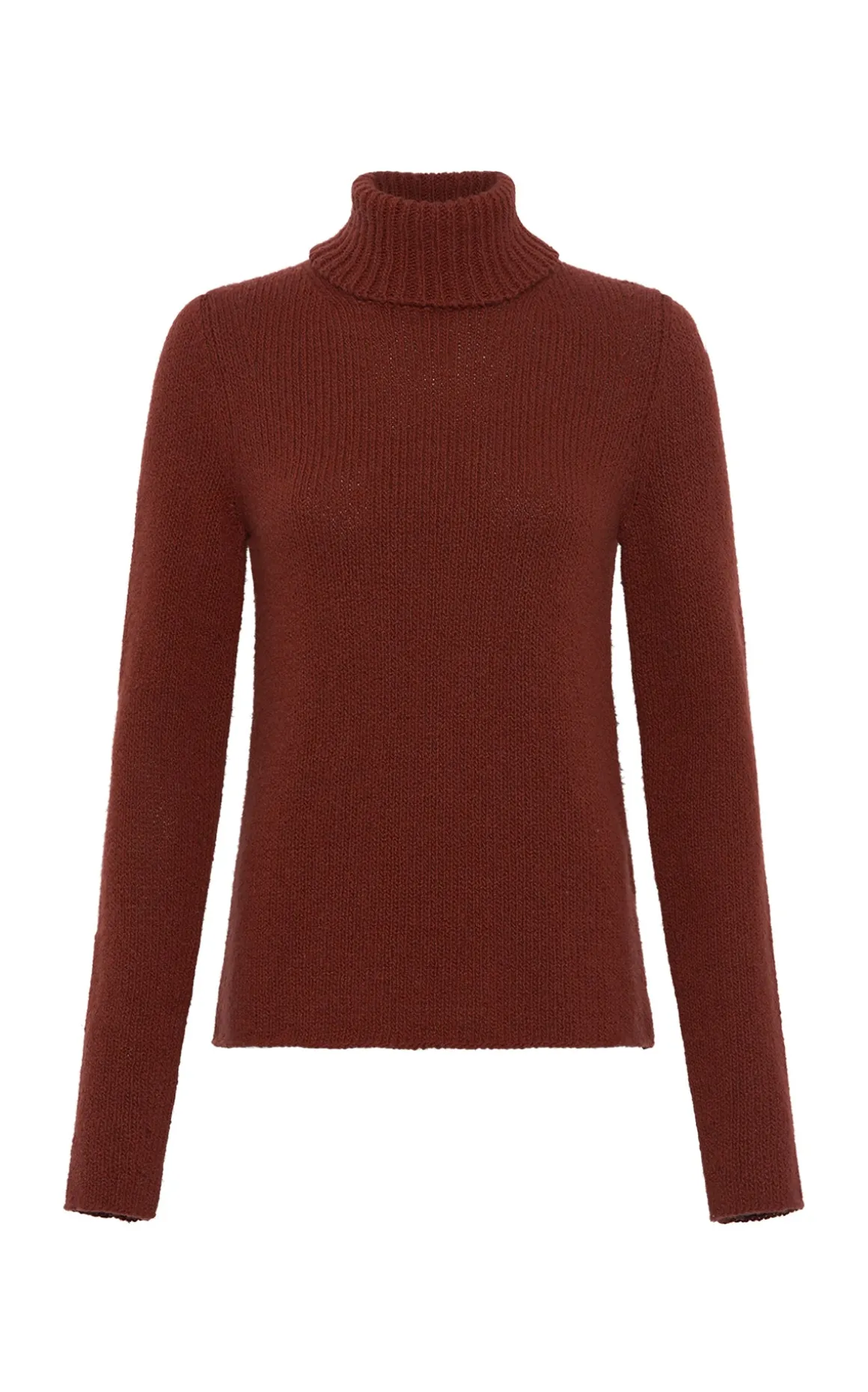 Nelle Knit Turtleneck in Burnt Sienna Cashmere