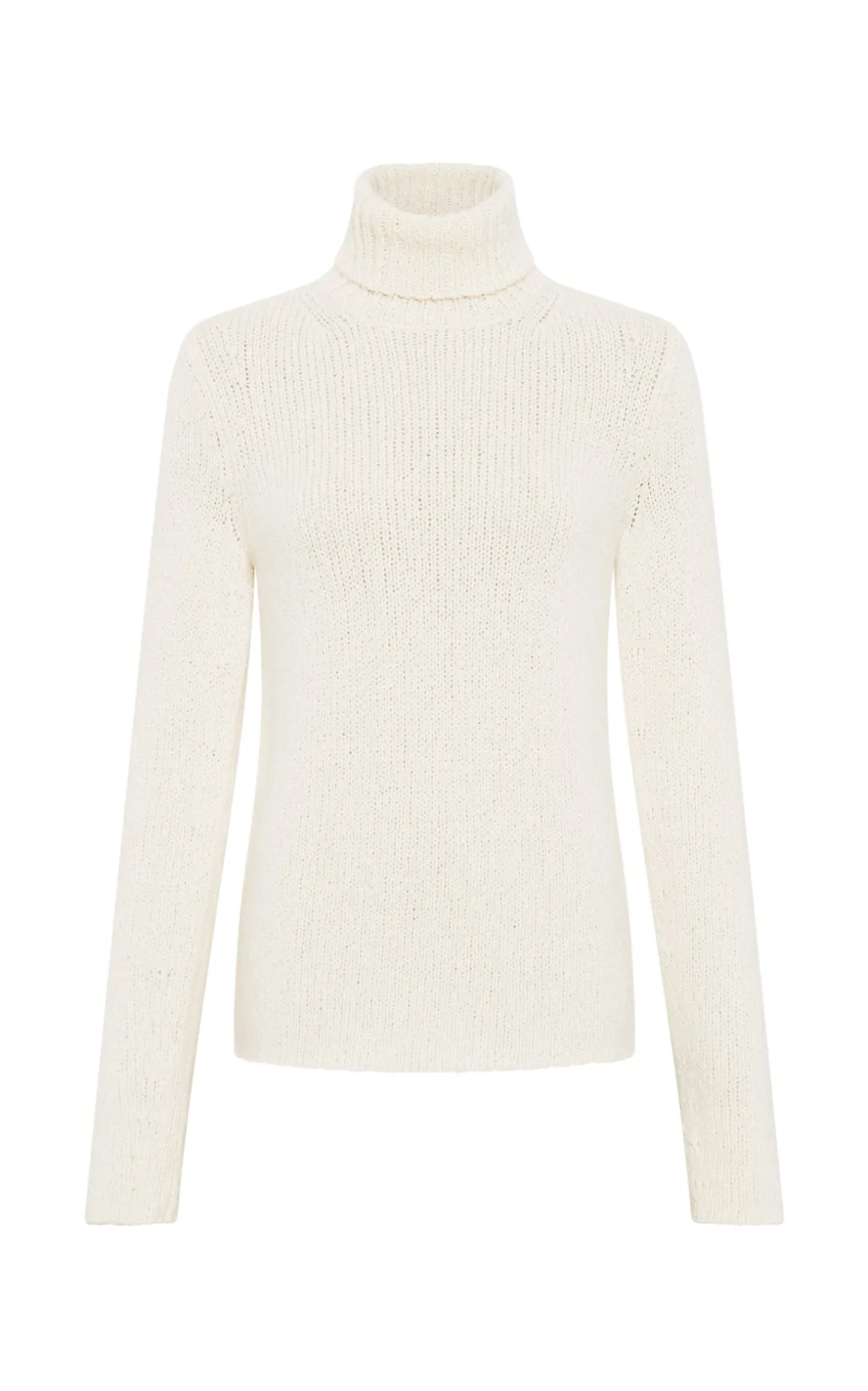Nelle Knit Turtleneck in Ivory Cashmere