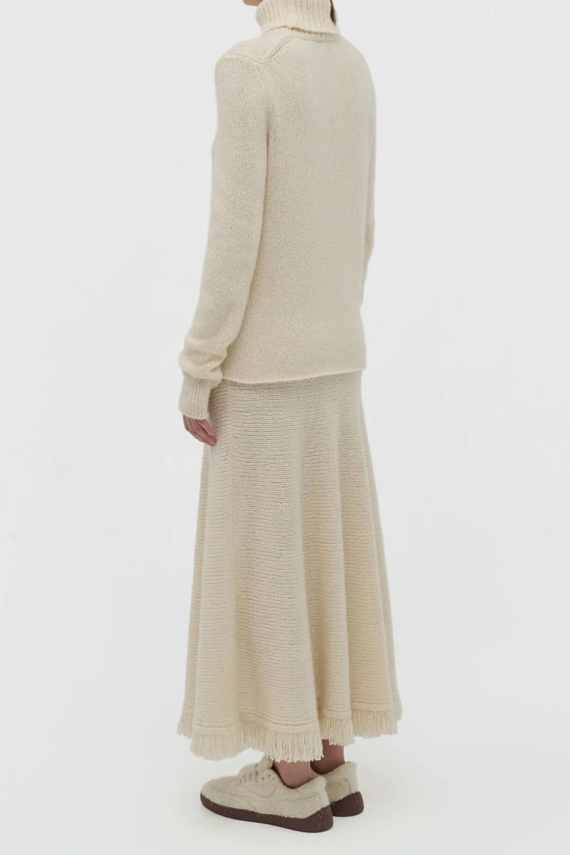 Nelle Knit Turtleneck in Ivory Cashmere