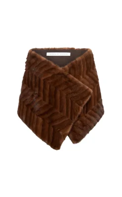 Nerina Scarf in Mahogany Recycled Mink Fur
