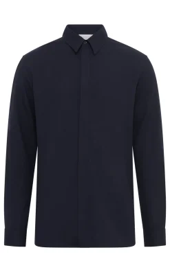 Nicolas Shirt in Dark Navy Virgin Wool