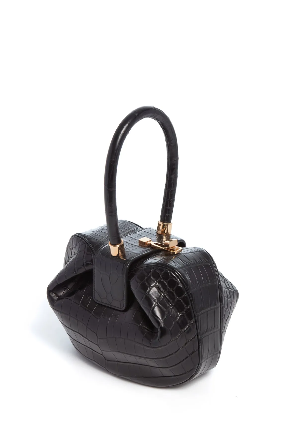 Nina Bag in Black Crocodile Leather