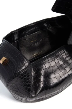 Nina Bag in Black Crocodile Leather