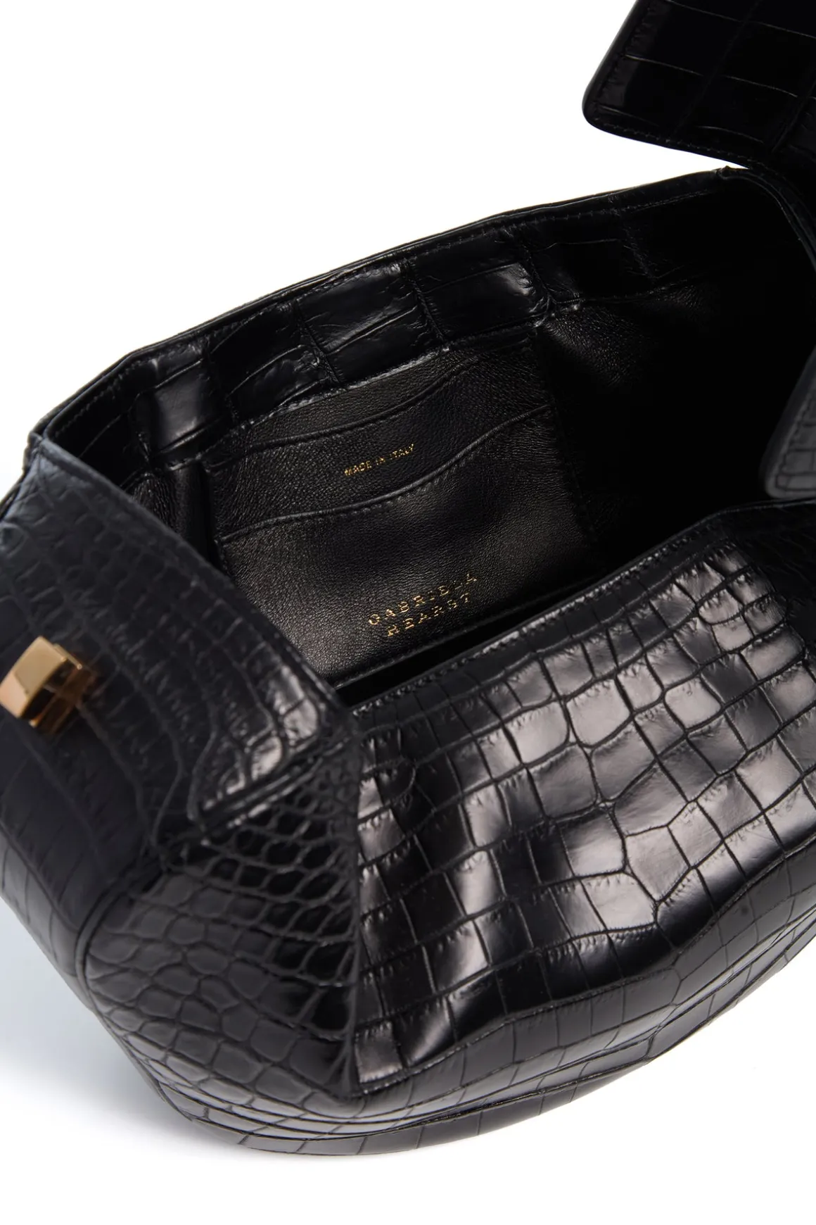 Nina Bag in Black Crocodile Leather