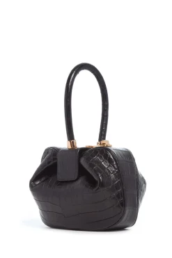 Nina Bag in Black Crocodile Leather