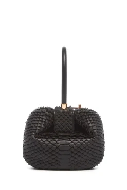 Nina Bag in Black Leather Snake Scales