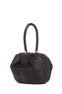 Nina Bag in Black Leather Snake Scales