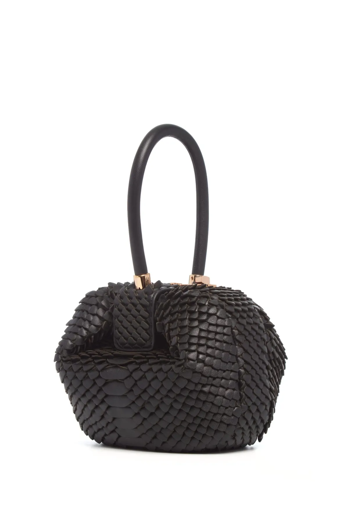 Nina Bag in Black Leather Snake Scales