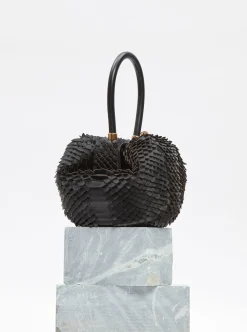 Nina Bag in Black Leather Snake Scales