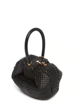 Nina Bag in Black Leather Snake Scales