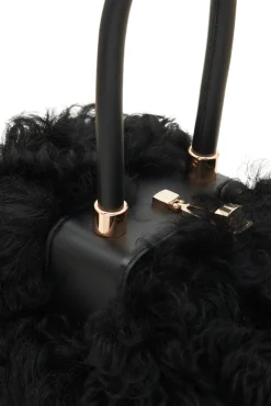 Nina Bag in Black Shearling