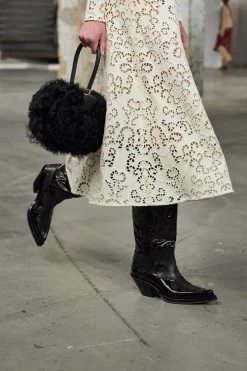 Nina Bag in Black Shearling