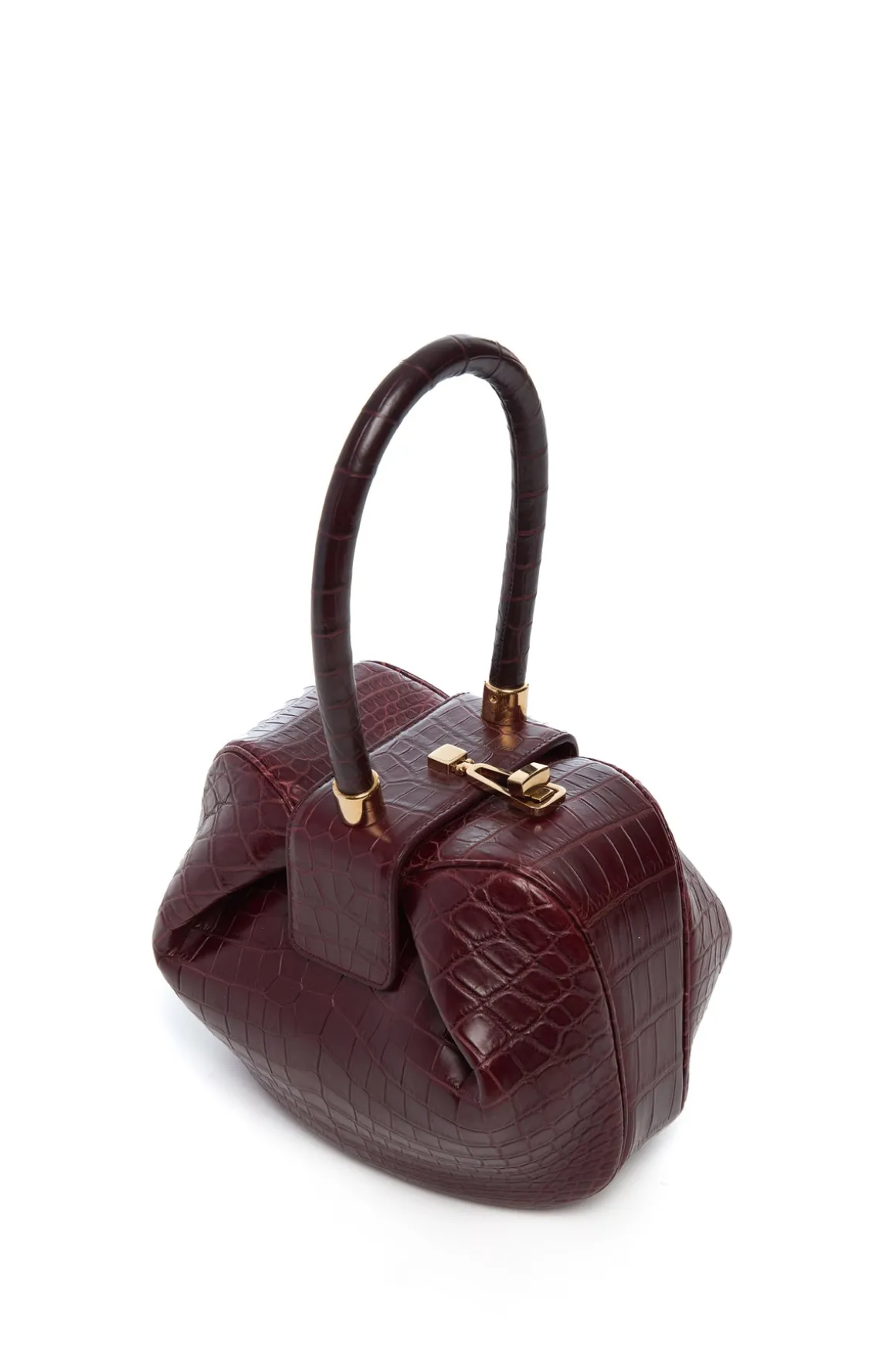 Nina Bag in Bordeaux Crocodile Leather