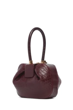 Nina Bag in Bordeaux Crocodile Leather
