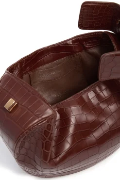Nina Bag in Cognac Crocodile Leather