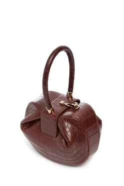 Nina Bag in Cognac Crocodile Leather
